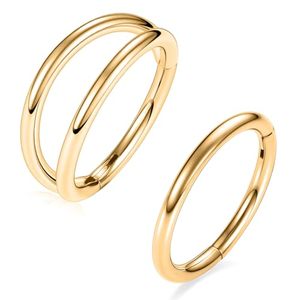 Anelli per il Naso in Titanio ASTM-F 136 Getta, 18G 16G, Anelli per Piercing Septum, Cartilagine, Helix, Tragus, Rook - Product Image 1