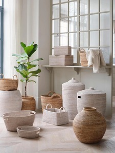 Grand panier à linge rond en rotin naturel, écologique, moderne et multifonctionnel - Product Image 3