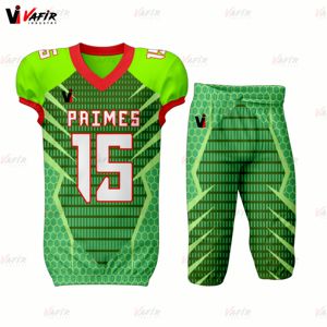 Uniforme de fútbol americano de diseño personalizado juvenil más vendido, ropa de práctica de manga corta transpirable, pantalones de técnicas bordadas - Product Image 5