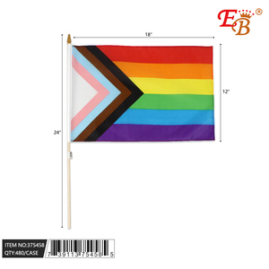 Drapeau Arc-en-ciel personnalisé 40DZ/CS, 480 pièces, 12x18 pouces, impression numérique, nylon/polyester/plastique, avec logo personnalisé - Product Image 1