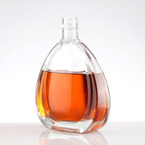 Bouteille de spiritueux en verre brillant de haute qualité en forme de drap d'eau plat de 750ml pour vodka tequila whisky - Product Image 5