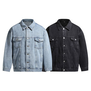 Vestes en jean pour hommes grande taille de haute qualité, vente en gros, MOQ faible, vestes en jean de moto surdimensionnées, broderie, style urbain - Product Image 1