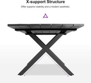Ensemble de salle à manger d'extérieur moderne en acier inoxydable 8 pièces, durable, imperméable, écologique, table confortable, chaises en corde, hôtel, appartement - Product Image 2