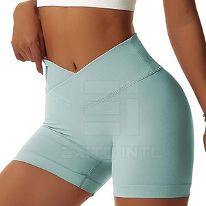 Activewear Women's Yoga Shorts Seamless Ribbed High Stretch High Waisted Breathable <b>Tummy</b> <b>Control</b> Butt Lift Spandex/Nylon - Product Image 2