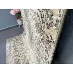 Alfombra Turca Vintage de 4.8x8.1 pies, Alfombra Verde Marrón con Plantas y Árboles - Product Image 3