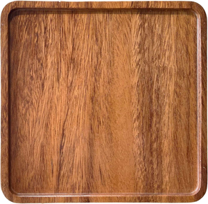 Assiette en bois d'acacia carrée de marque privée, plateau de service en bois, plateau à dessert, plateau à biscuits, plateau à collations - Product Image 3