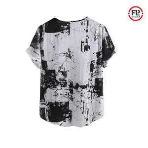 T-shirt surdimensionné camouflage imprimé personnalisé pour femmes Jersey polyester interlock élégant et confortable avec impression par sublimation d'épaule tombante - Product Image 4