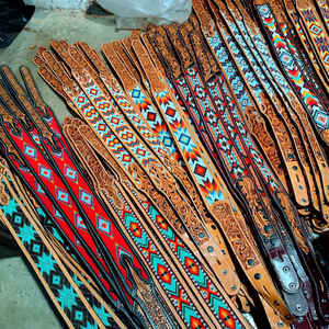 Cinturón de cuero de grano completo occidental tallado a mano y herramientas florales de alta calidad cinturón de vaquero y vaquera de lujo al mejor precio - Product Image 3