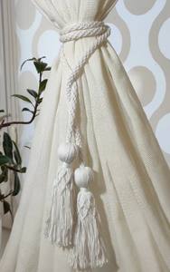 Long <b>Curtain</b> <b>Tiebacks</b> Cotton Tassels Custom Color, Farmhouse Style, Housewarming gift ideas, Bohemian Home Decor, Drape Holders - Product Image 3