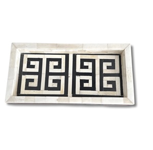 Bandeja de servicio de lujo con incrustaciones de hueso de diseño clásico para decoración de mesa, bandeja de servicio rectangular con incrustaciones de hueso para el hogar - Product Image 4