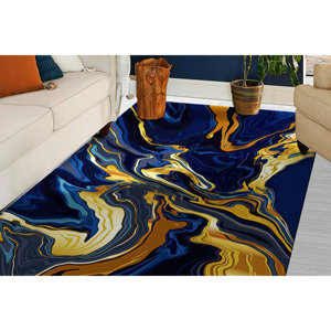 Tapis scintillants, tapis moderne en marbre, tapis imprimé pour salon, tapis en chenille - Product Image 2