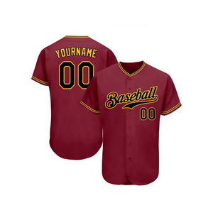 Nouveau maillot de baseball pour hommes au design personnalisé uni 100% polyester respirant séchage rapide col en v prix de gros pas cher - Product Image 6