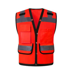 Gilet de sécurité réfléchissant haute visibilité personnalisé ANSI Classe 2 avec LED clignotante, imperméable, respirant, en maille polyester, avec poche pour vêtements de travail - Product Image 1