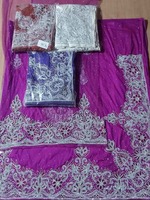 Tissu en dentelle à sequins faits main très demandé, avec perles décoratives, taille personnalisée, George Somali pour robe de soirée, export Inde