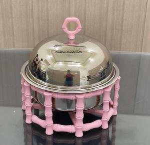 Plat de service rond en acier inoxydable pour buffet, chauffe-plats en acier inoxydable en gros - Product Image 6