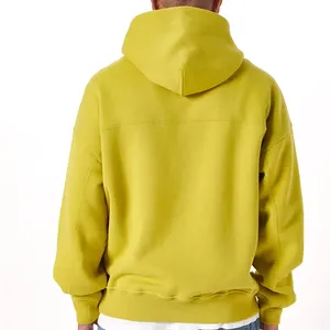 Men's Brown Hooded Sweatshirt Regular Fit Solid <b>Colour</b> Casual Fleece Hoodie With Kangaroo Pocket Long Sleeve Autumn Winter Wear - Product Image 4