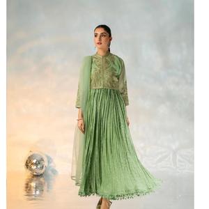 Rose vif indien pakistanais vêtements belle couleur Anarkali robe Lengha travail manuel Salwar Kameez dernière robe de mariée pour - Product Image 2