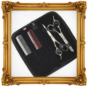 **Kit de ciseaux professionnels pour la coupe et l'éclaircissage des cheveux avec peigne et rasoir - Product Image 3