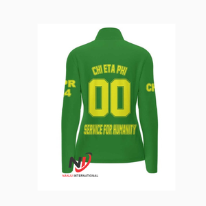 Chaqueta universitaria de satén personalizada al por mayor para hombre, estilo Che Eta Phi Greek Gear Bomber con cierre frontal de cremallera para la temporada de invierno universitaria. - Product Image 4
