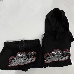 Conjunto Deportivo para Hombre de Alta Calidad, 100% Algodón, Talla XXL, Sudadera con Capucha y Logotipo Personalizado, Nuevo Chándal de Dos Piezas en Negro y Rojo, Ropa Urbana - Product Image 5