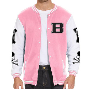 <b>Men's</b> High Quality Custom Embroidered Breathable Windproof Fleece-Filled Patchwork Design Letterman <b>Baseball</b> <b>Jackets</b> Plus Sizes - Product Image 1