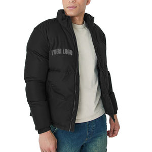 Chaqueta de Invierno Personalizada para Hombre, Estilo Burbuja, de Lona, con Cuello Alto, Logotipo Frontal, Ligera, con Cremallera y Capucha, de Alta Calidad - Product Image 1