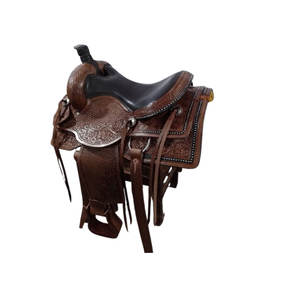 Selle occidentale en cuir véritable de haute qualité équipement d'équitation confortable et durable vente en gros compétitive pour les courses de chevaux - Product Image 1
