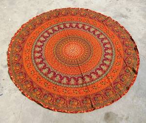 Voi Mandala Vòng tấm thảm yoga Ấn Độ Mat bãi biển ném roundie bảng Bìa Bohemian Mandala Vòng Hippie Mandala tròn - Product Image 1