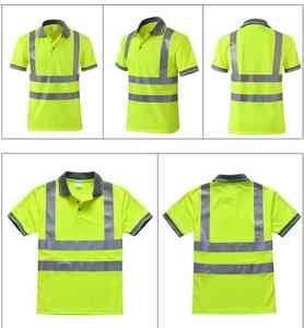 Diseño Crewnech, venta al por mayor, camiseta de manga corta de construcción de alta visibilidad hecha a medida 2025, camiseta Polo de trabajo de alta visibilidad para hombres - Product Image 3