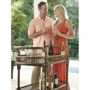 DreamCraft <b>Wood</b> Patio Furniture Elegant Bar <b>Cart</b> for Outdoor Entertaining - Product Image 4