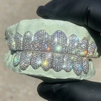 Grillz de luxe en diamant VVS, bijoux de corps plaqués or/argent, en argent sterling, or jaune, blanc et rose 18 carats, pour mariage et fiançailles