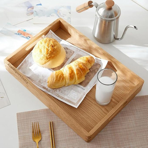 Bandeja de servicio de tamaño personalizado con acabado Natural de madera de mango más vendido, plato para aperitivos, desayuno, bandeja para servir, vajilla para el hogar - Product Image 2