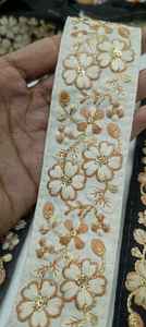 Tissu en dentelle de taffetas brodé floral de haute qualité et écologique pour robes de mariée, robes de soirée et décoration intérieure élégante - Product Image 5