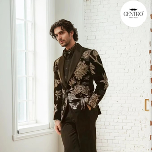 Esmoquin clásico de boda para hombre, conjunto de 2 piezas, chaqueta negra, pantalones, traje elegante para hombre, chaqueta personalizada, trajes de cena de Graduación - Product Image 1