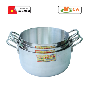 HOCA Batería de Cocina Tradicional de Aluminio Juego de 3 Piezas Tamaño 26-30 cm Acabado Pulido Apta para Estufa de Gas Premium 2.0 mm - OEM Vietnam - Product Image 2