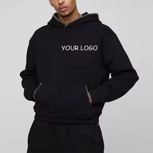 OEM Custom <b>Women's</b> Regular Hoodie 100% Cotton <b>Fleece</b> 360g Breathable Eco-Friendly Lined Front Logo <b>Black</b> Oversized Solid Winter - Product Image 2