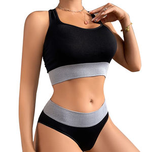 Vêtements de sport de qualité supérieure femmes taille haute Fitness entraînement vêtements d'entraînement respirant sport soutien-gorge et culotte ensemble - Product Image 1