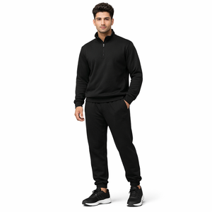 Mens Premium Quarter Zip Fleece Tracksuit Set Slim Fit Winter Jogging <b>Suit</b> new arrival 2026 Gym & Running Set Casual Streetwear - Product Image 5