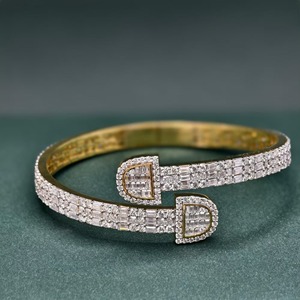 RB สร้อยข้อมือผู้หญิง18K สีเหลืองทอง18K, กำไลข้อมือสตรีสไตล์ฮิปฮอป VVS Moissanite ทำจาก925สเตอร์ลิงสีเงินคุณภาพดี - Product Image 1