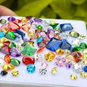 Qualité supérieure CZ Cut Gemstone Produit de pierres précieuses en vrac CZ Mix Shape & Colors Stone Brilliant Quality All Mix MM Size CZ Gemstone - Product Image 6