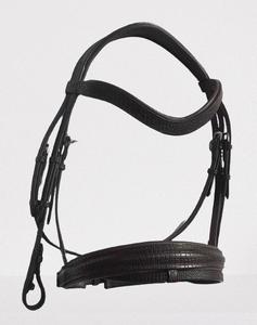 Brida de cuero negro de alta calidad con relleno suave de PVC duradero y hardware S.S Excelente precio para producto de equitación - Product Image 1