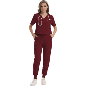Venta al por mayor de uniformes médicos de talla grande unisex conjuntos de pantalones Jogger algodón poliéster aguja sin costuras detección Médicos Enfermeras Hospital - Product Image 1