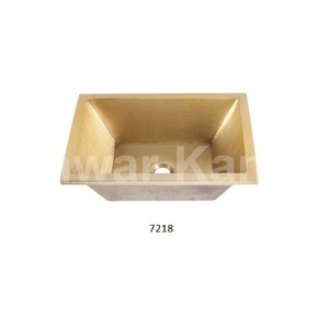 Rectangulaire fabriqué à la main Antique Satin or martelé cuivre salle de bain bassin évier décor à la maison haute qualité cuivre salle de bain bassin - Product Image 1
