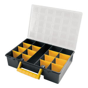 Valigetta organizer in plastica con 17 scomparti e divisori regolabili 360x252x64 mm. - Product Image 1