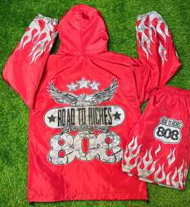 Conjunto Deportivo de Dos Piezas para Hombre, Chaqueta Cortavientos de Nailon con Bordado de Llama y Pantalones Cortos Casuales, Ropa de Calle de Verano, Venta Caliente - Product Image 6