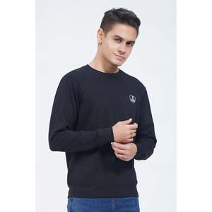 Custom logo Men's BAILZ Crew Neck Sweatshirt Long Sleeves Solid Pattern 3D Embroidery Anti-Wrinkle Screen <b>Printed</b> XXS for Autumn - Product Image 1