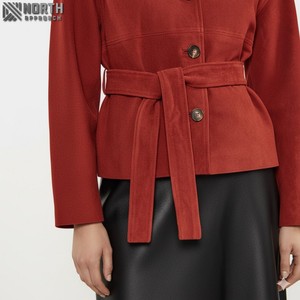 Chaqueta de invierno de piel de vaca de la mejor calidad para mujer, chaqueta de cuero transpirable de lona de punto de diseño único personalizable - Product Image 5