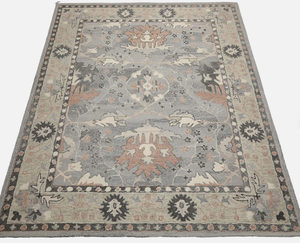 Handmade Luxury Oushak <b>Blue</b> Floral Area <b>Rug</b> Modern Knots Design for Living room hotel office commercial home - Product Image 5