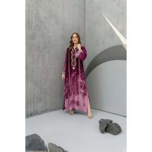 Vestido estilo caftán con diseño de flores rectas y silueta de rosa hecha a mano, tendencias de moda india y pakistaní - Product Image 2