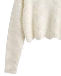 Manufacturer Custom Womens <b>White</b> Knit Cropped Sweater <b>Long</b> <b>Sleeve</b> Soft Winter Pullover Casual Fashion <b>Top</b> For Women Autumn Wear - Product Image 5